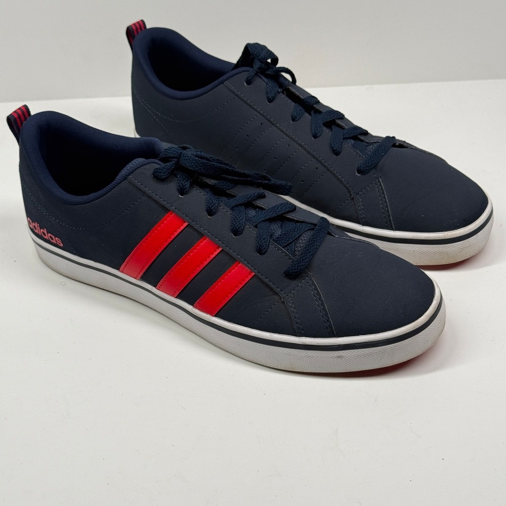 Adidas VS Pace 2.0 Sneakers Navy Better Scarlet Lace Up Leather Casual Size 11